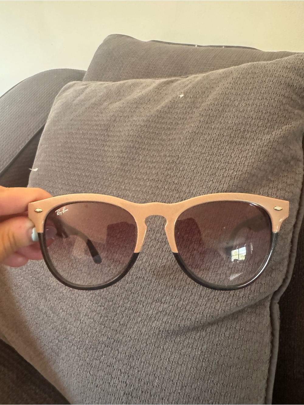 Ray-Ban Two-Tone Round Sunglasses in Pink and Brown